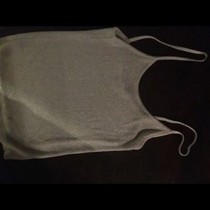 SILVER METALLIC TANK TOP L